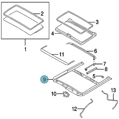 07-15 MAZDA CX-9 SUNROOF ASSEMBLY
