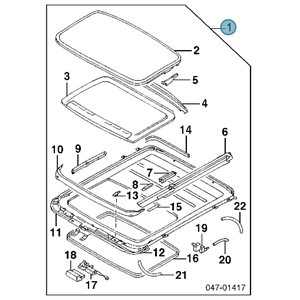 00-04 VOLVO S40 / V40 SUNROOF ASSEMBLY