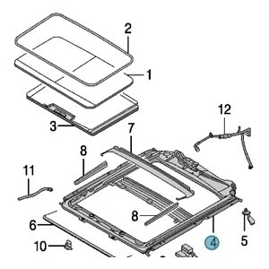 06-12 FORD FUSION / 06-12 LINCOLN ZEPHYR / MKZ / 06-11 MERCURY MILAN SUNROOF FRAME ASSEMBLY
