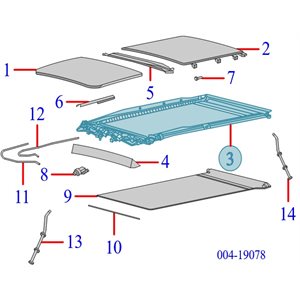 11-13 JEEP GRAND CHEROKEE - PANORAMIC (MULTI-PANEL) SUNROOF ASSEMBLY