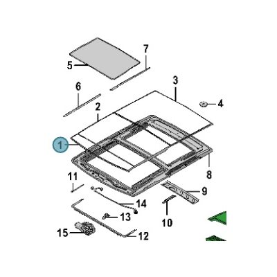 13-22 LAND ROVER RANGE ROVER / 14-22 RANGE ROVER SPORT FRONT PANORAMIC SUNROOF GLASS (STATIONARY)