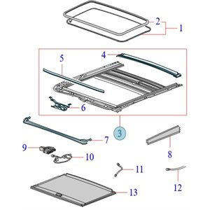 14-19 CHEVROLET SILVERADO 1500 / 15-19 2500 / 3500 SUNROOF ASSEMBLY (CREW CAB)