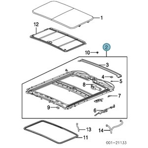 02-06 CADILLAC ESCALADE / 2000-06 GMC DENALI / YUKON / TAHOE / SUBURBAN / 02-06 AVALANCHE SUNROOF MODULE ASSEMBLY (WITH ENTERTAINMENT SYSTEM)