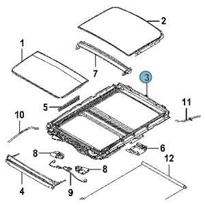 09-16 LINCOLN MKS SUNROOF FRAME ASSEMBLY