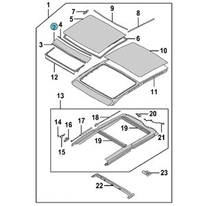 10-15 HYUNDAI TUCSON FRONT SUNROOF (STATIONARY)