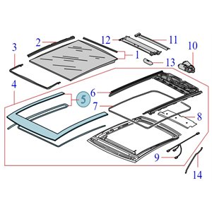 15-21 VW GOLF / GOLF GTI FRONT SUNROOF GLASS (FIXED)